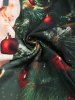 Christmas Tree Cat Print Drawstring Hoodie -  