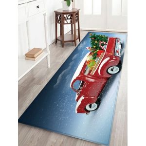 

Christmas Tree Car Pattern Water Absorption Floor Rug, Multi