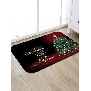 

Christmas Tree Greeting Pattern Anti-skid Water Absorption Area Rug, Multi