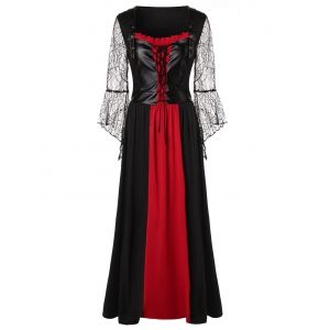 

Plus Size Lace Up Maxi Dress, White