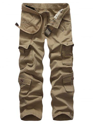 rosegal Zip Up Multi Pockets Solid Cargo Pants