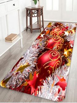 Christmas Balls Stars Pattern Anti-skid Water Absorption Area Rug - MULTI - W24 X L71 INCH