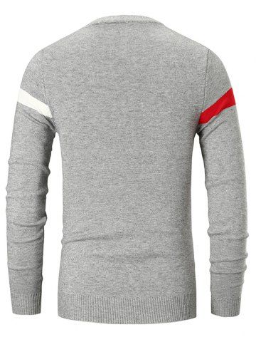 

Panel Long Sleeve Pullover Sweater, Gray