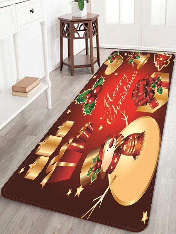 

Christmas Props Pattern Anti-skid Water Absorption Area Rug, Multi