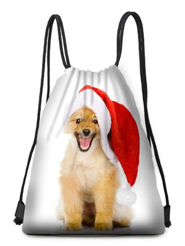 

Christmas Dog Printed Drawstring Christmas Gift Bag, Multi