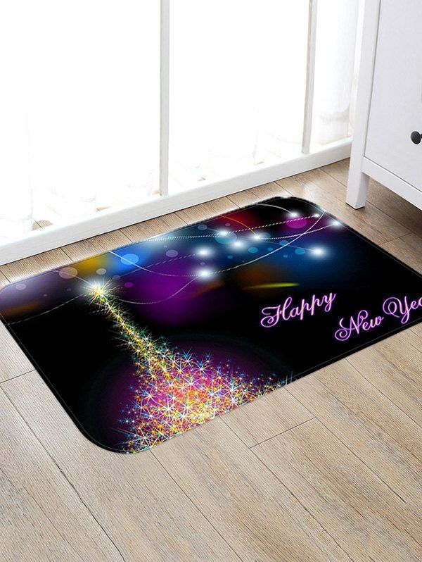 

Christmas Star Tree Pattern Anti-skid Water Absorption Area Rug, Multi