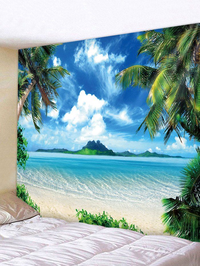 

Palm Tree Beach Print Tapestry Wall Hanging Decoration, Multi