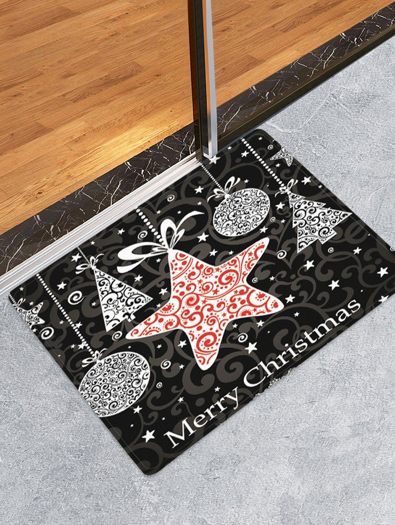 

Merry Christmas Pattern Water Absorption Anti-skid Area Rug, Multi