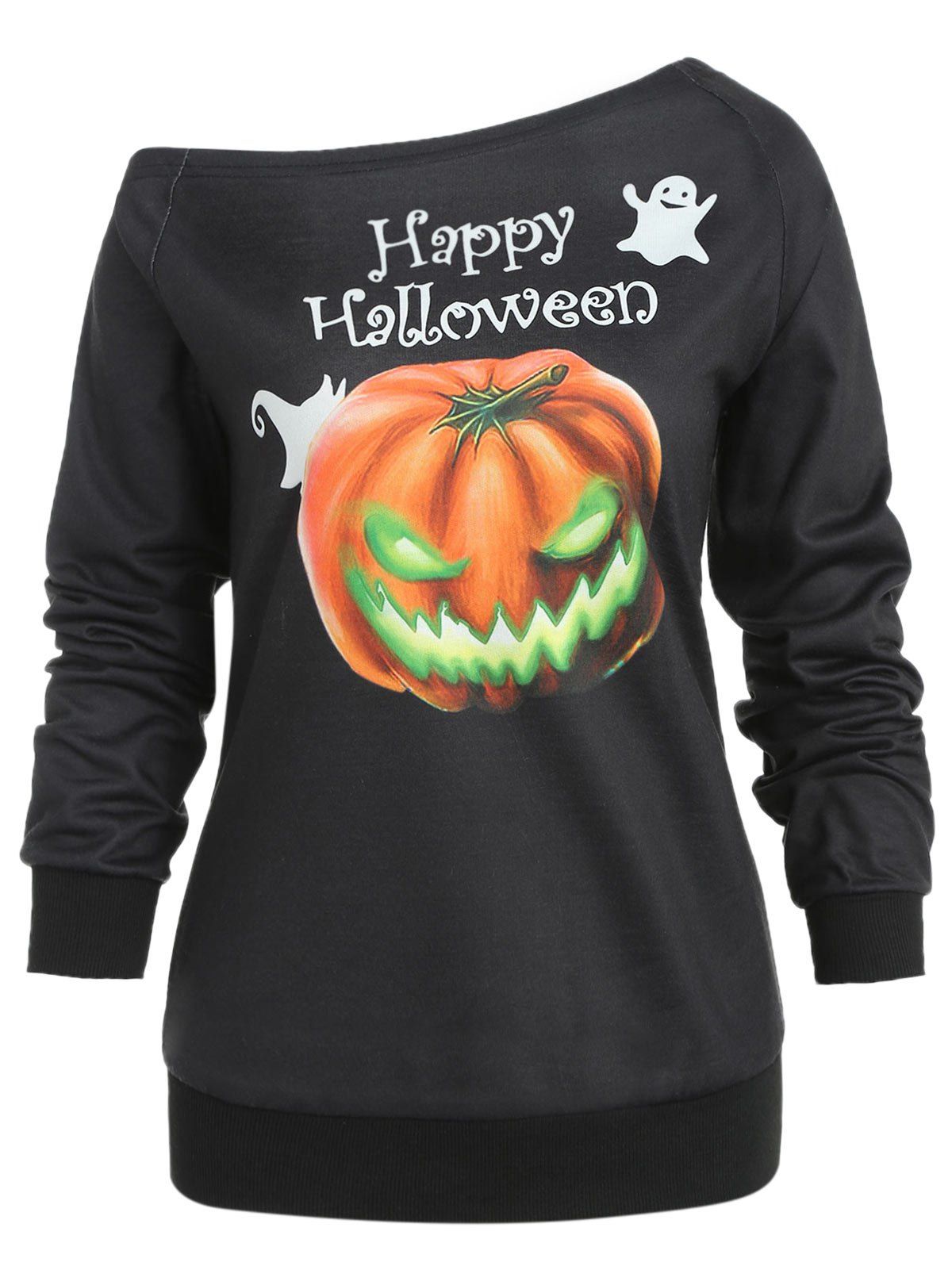 

One Shoulder Hallowmas Sweatshirt, Black