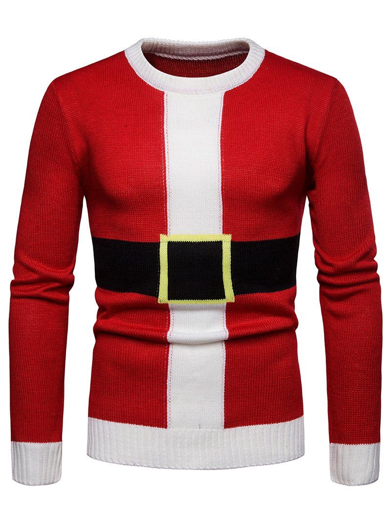 

Santa Suit Christmas Pullover Sweater, Lava red