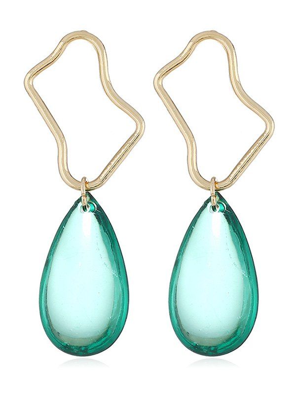 

Irregular Geometric Shape Water Drop Earrings, Light aquamarine