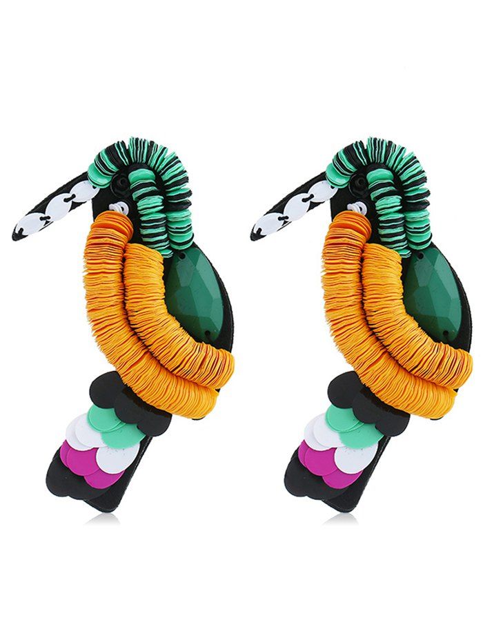

Artificial Crystal Sequins Parrot Design Earrings, Multi