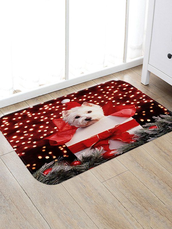 

Christmas Gift Dog Pattern Anti-skid Water Absorption Area Rug, Multi