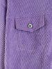 Plus Size Corduroy Pocket Shirt Jacket -  