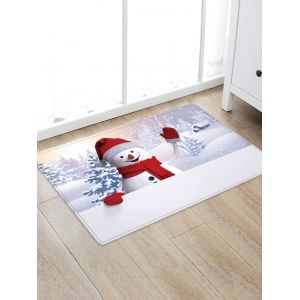 

Christmas Snowman Pattern Anti-skid Water Absorption Area Rug, Multi