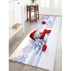 

Christmas Snowman Pattern Anti-skid Water Absorption Area Rug, Multi