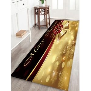 

Merry Christmas Bells Pattern Anti-skid Water Absorption Area Rug, Multi