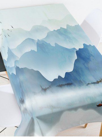 

Ink Mountains Print Fabric Waterproof Tablecloth, Multi