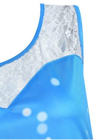 

Christmas Lace Insert Plus Size Dress, Deep sky blue