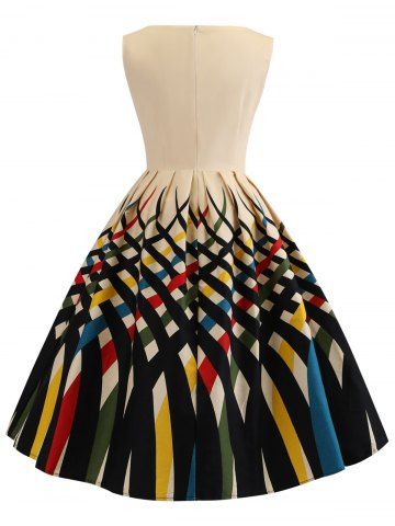 

Plus Size Geometric Sleeveless Vintage Dress, Multi