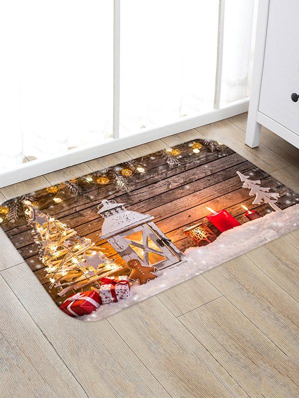 

Christmas Lantern Gifts Pattern Anti-skid Water Absorption Area Rug, Multi