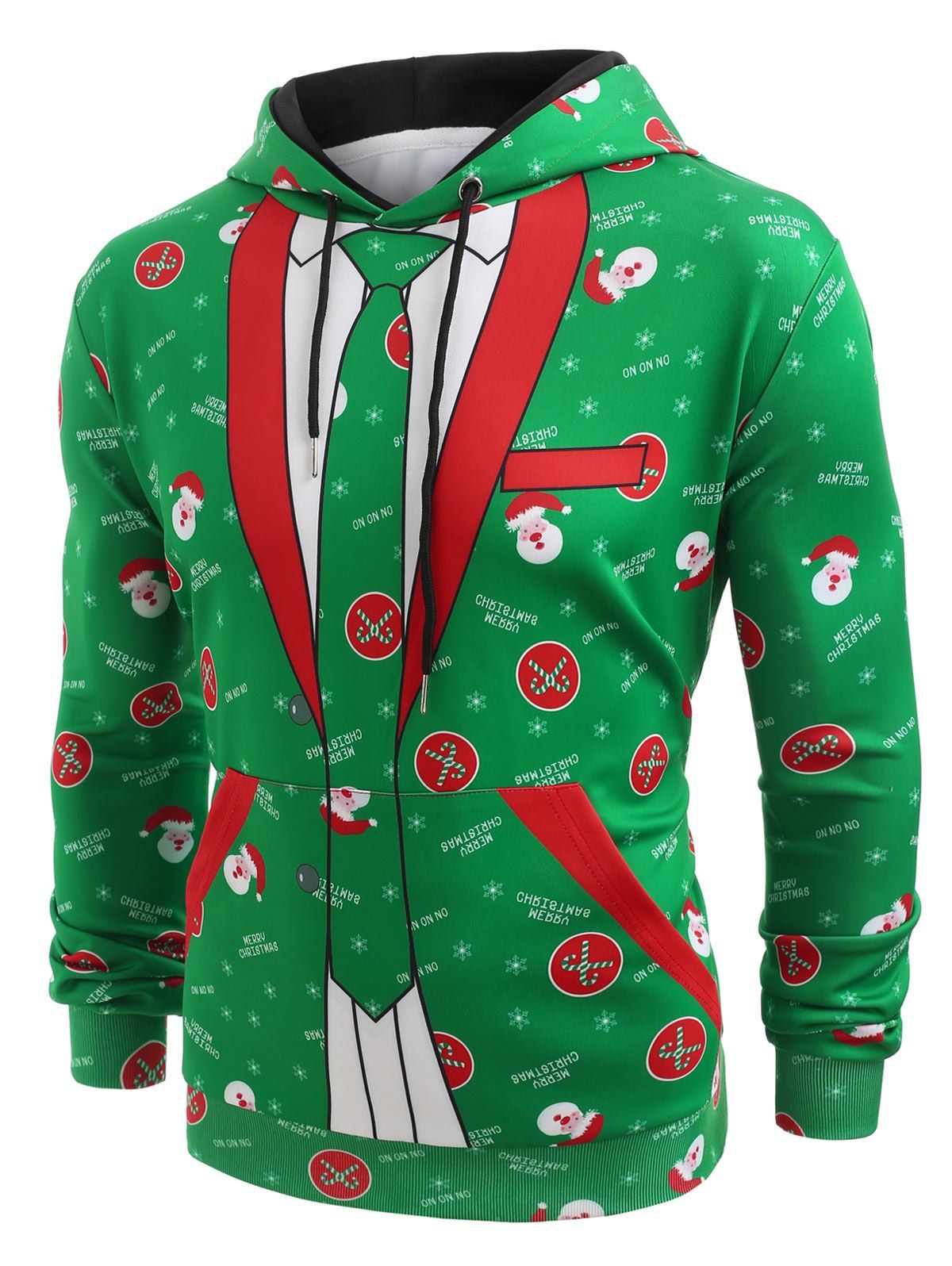 

Christmas Blazer Pocket Pullover Hoodie, Clover green