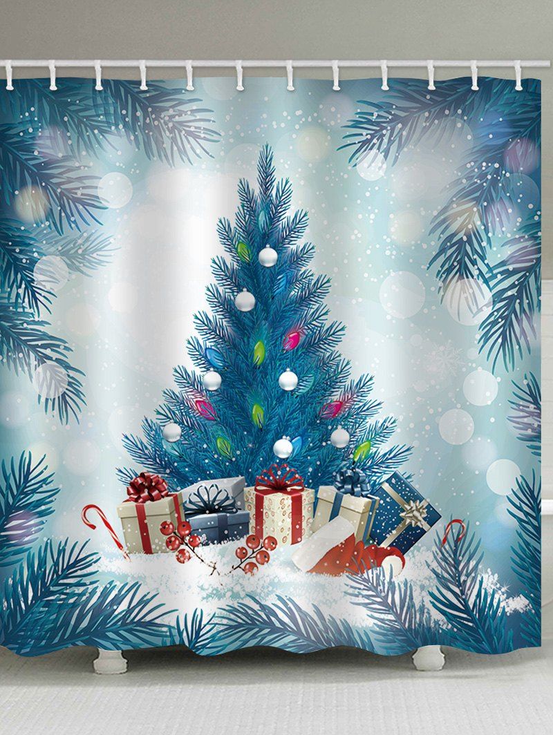 

Christmas Gift Decorated Bathroom Shower Curtain, Multi