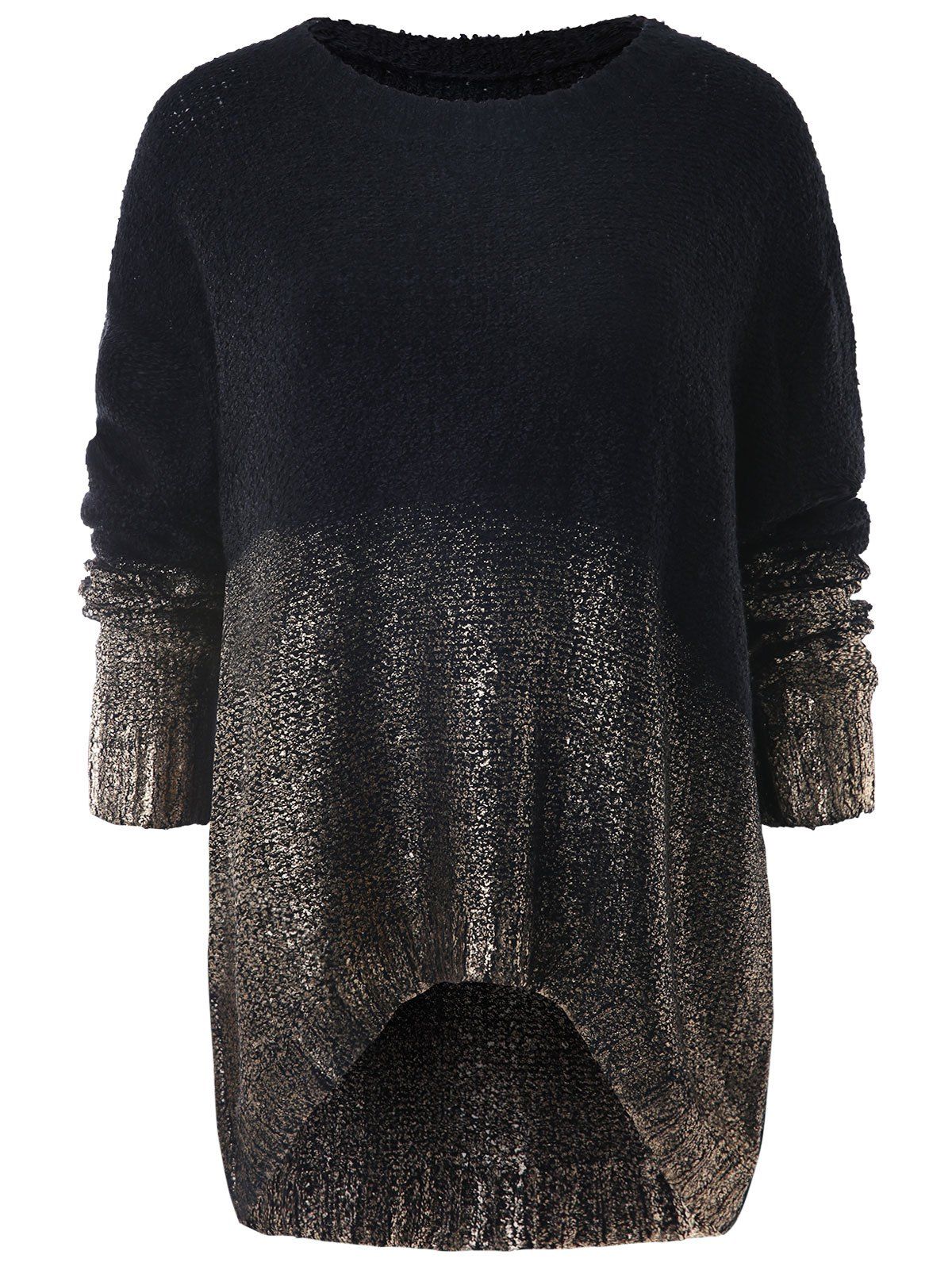 

High Low Sequined Pullover Sweater, Gold