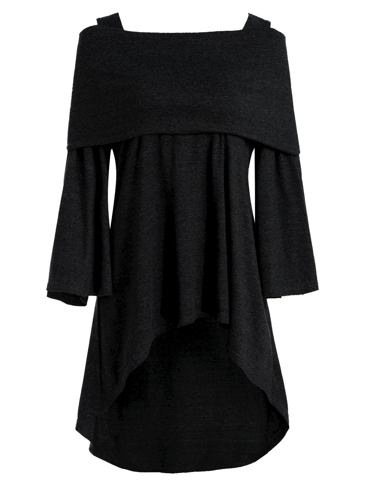

Off The Shoulder High Low T-shirt, Black