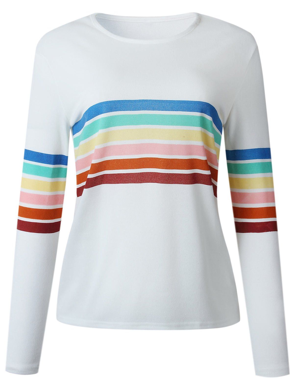 

Rainbow Stripe T-shirt, Milk white