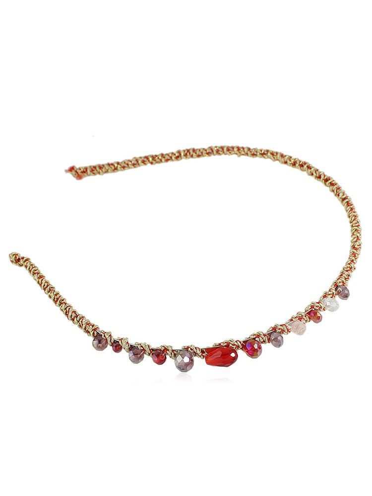 

Round Artificial Crystal Headband, Red