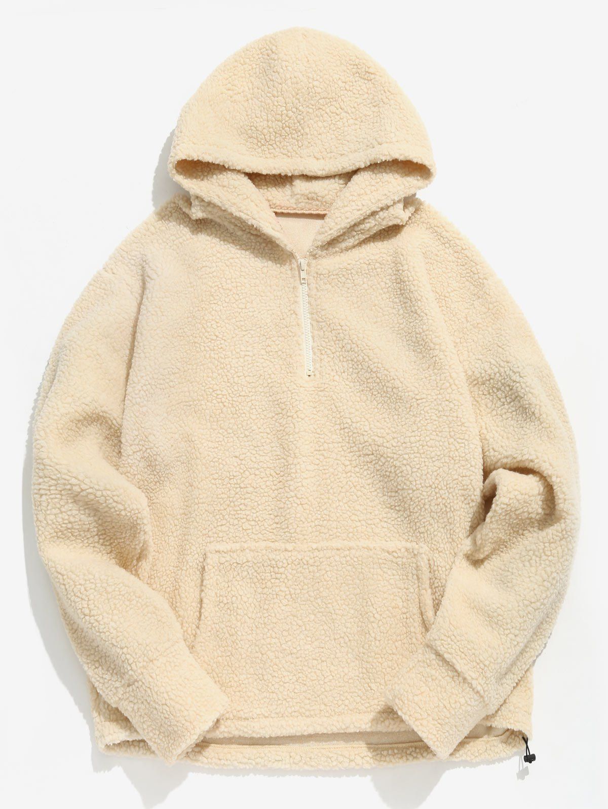 fluffy half zip hoodie