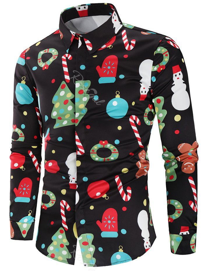 New Christmas Theme Button Up Shirt  