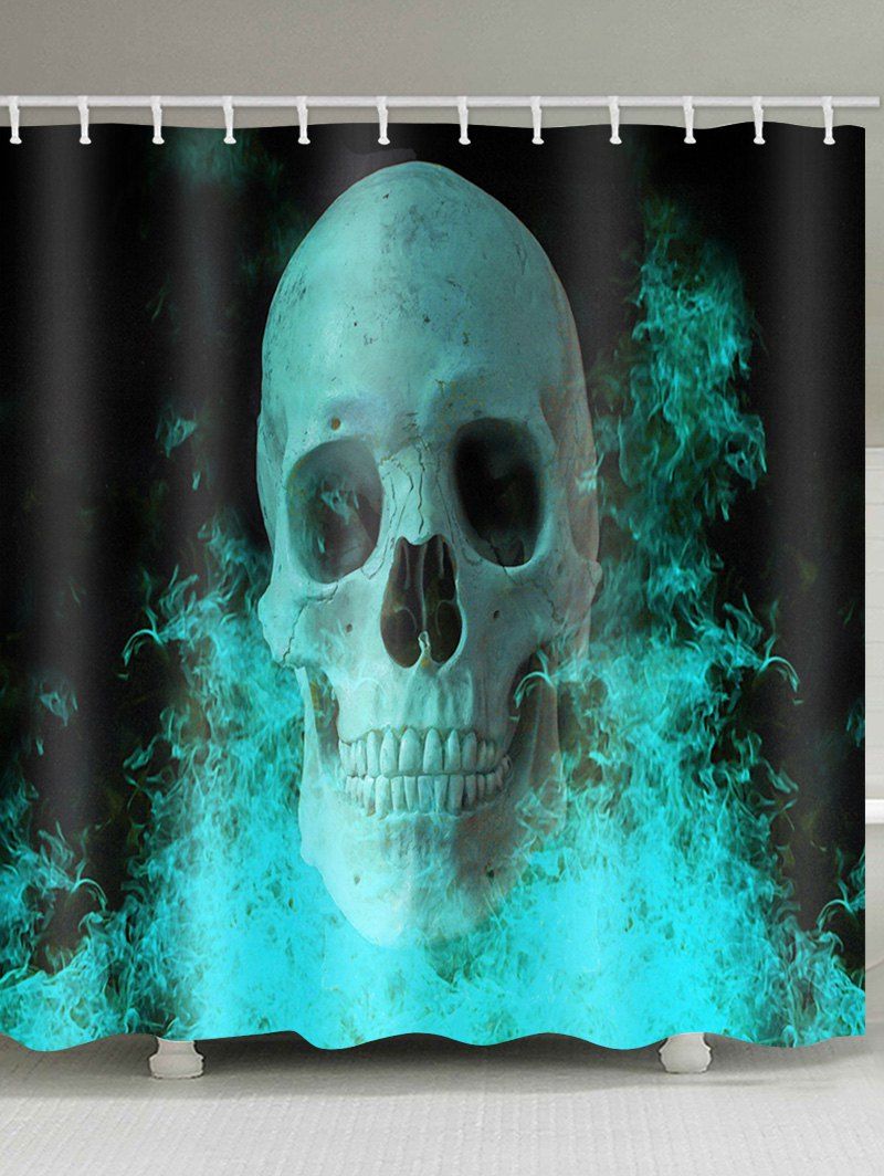 

Halloween Skull Pattern Waterproof Shower Curtain, Medium turquoise