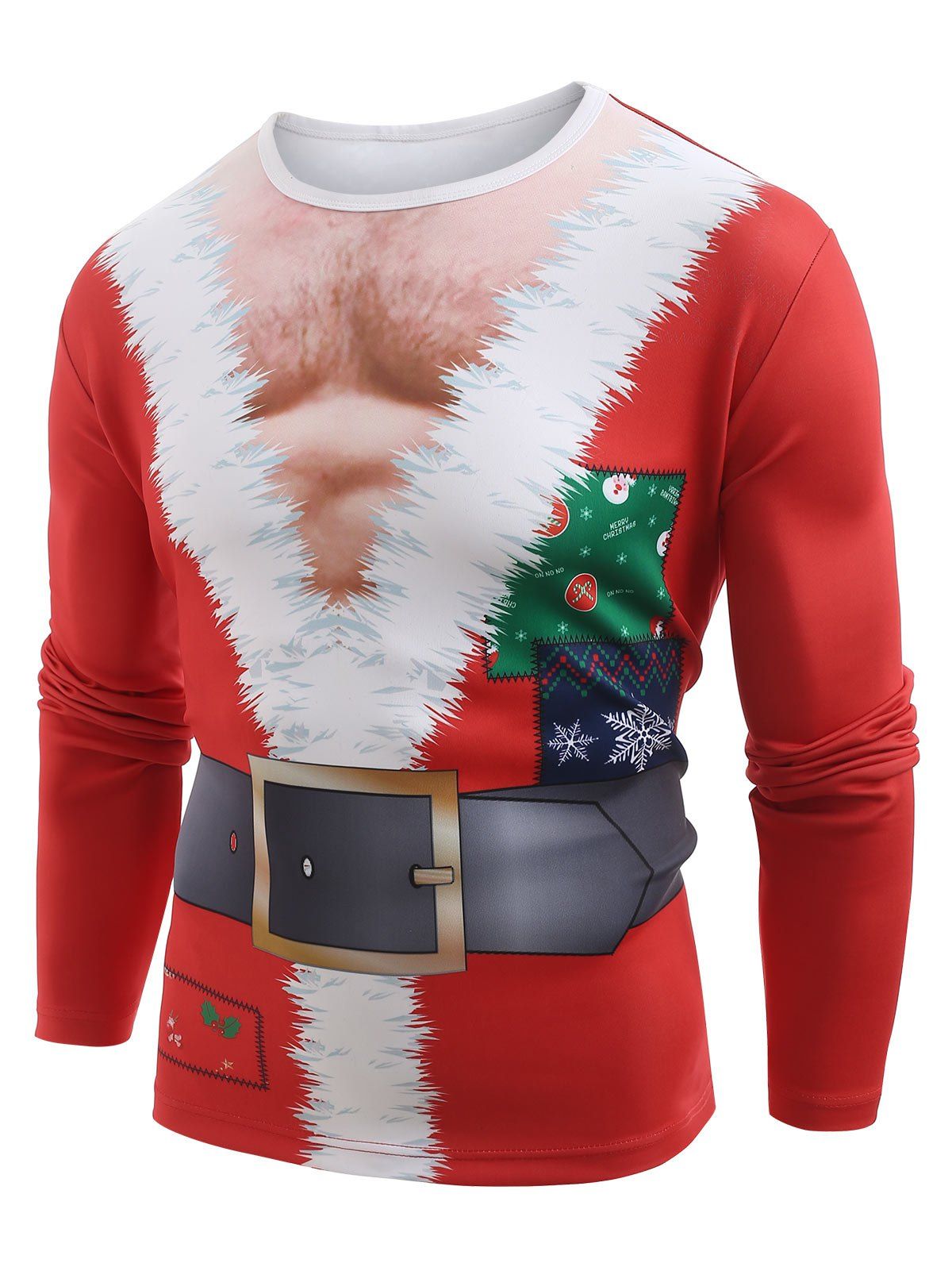 Fancy Funny Santa Muscle Clothes Print Christmas T-shirt  