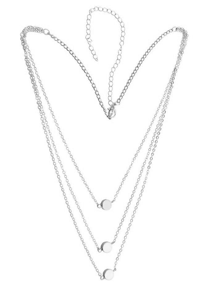 

Small Round Shape Chain Necklace, Silver