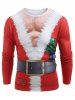 Funny Santa Muscle Clothes Print Christmas T-shirt -  