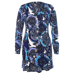 

Plus Size Printed Irregular Blouse, Black