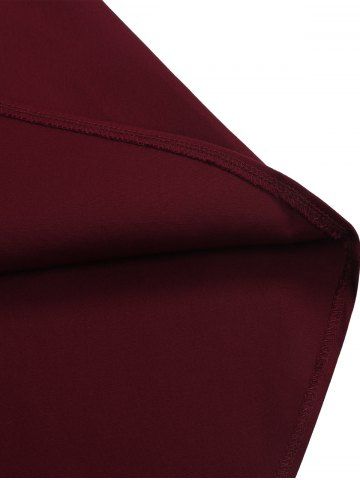 

Off Shoulder Lace Panel High Low Dress, Red wine