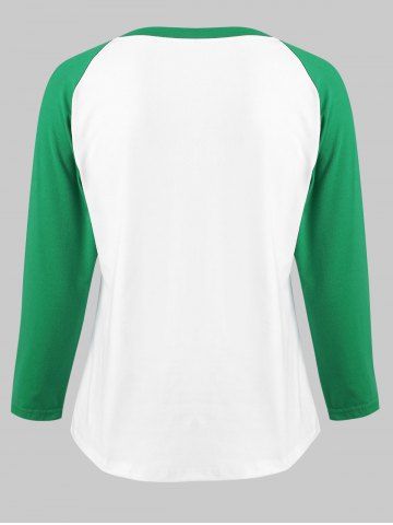 

Christmas Letter Print Raglan Sleeve Baseball T-shirt, White