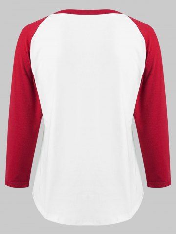 

Christmas Graphic Print Raglan Sleeve Baseball T-shirt, White