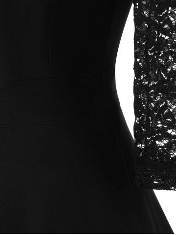 

Lace Insert Vintage Prom Dress, Black