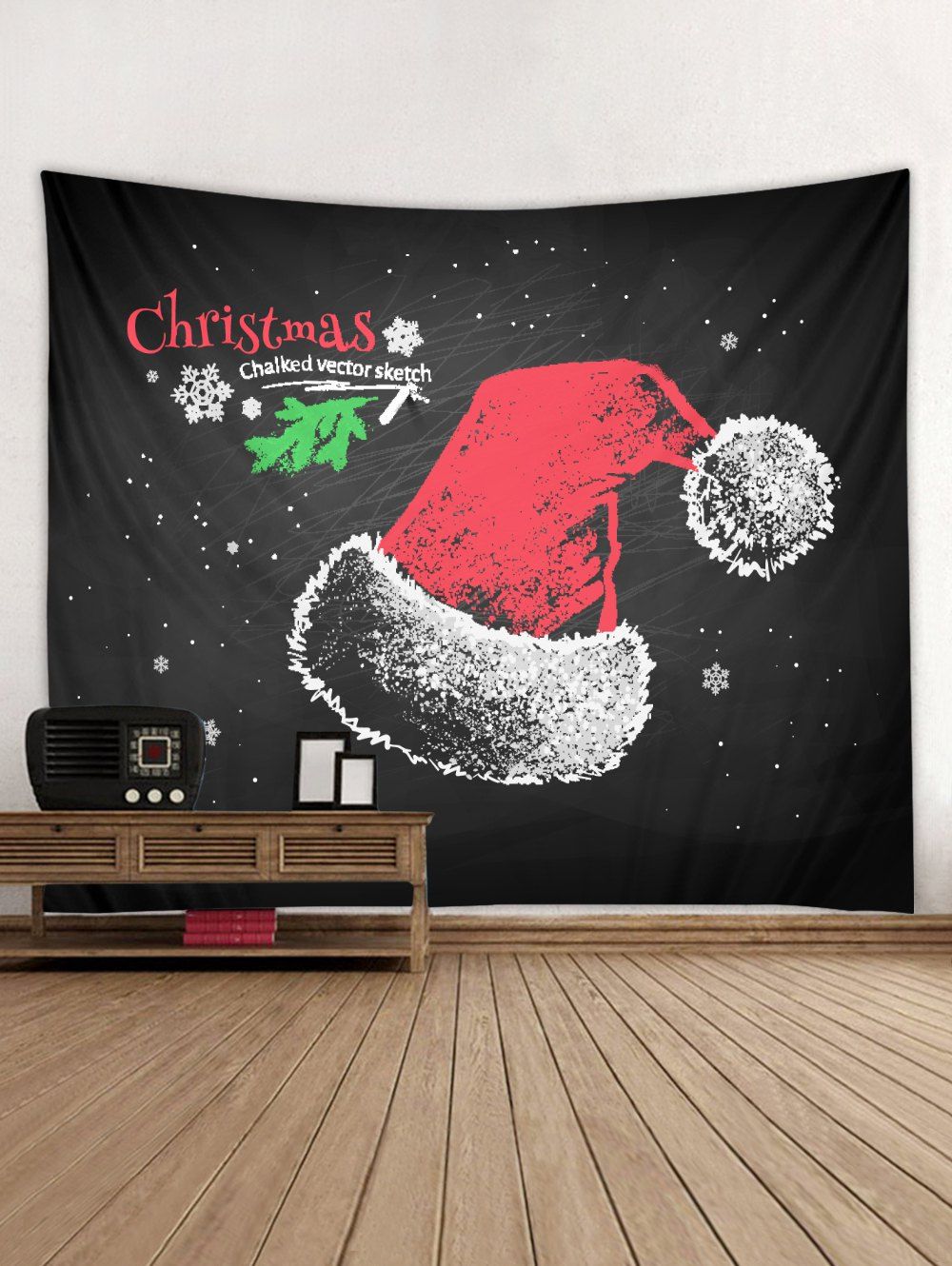 

Merry Christmas Hat Printed Tapestry, Multi