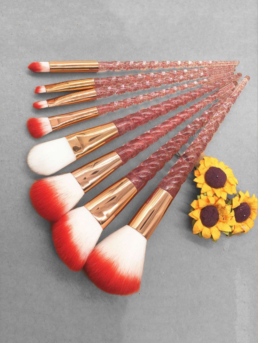 

Cosmetic 8Pcs Soft Foundation Contour Brush Set, Tangerine