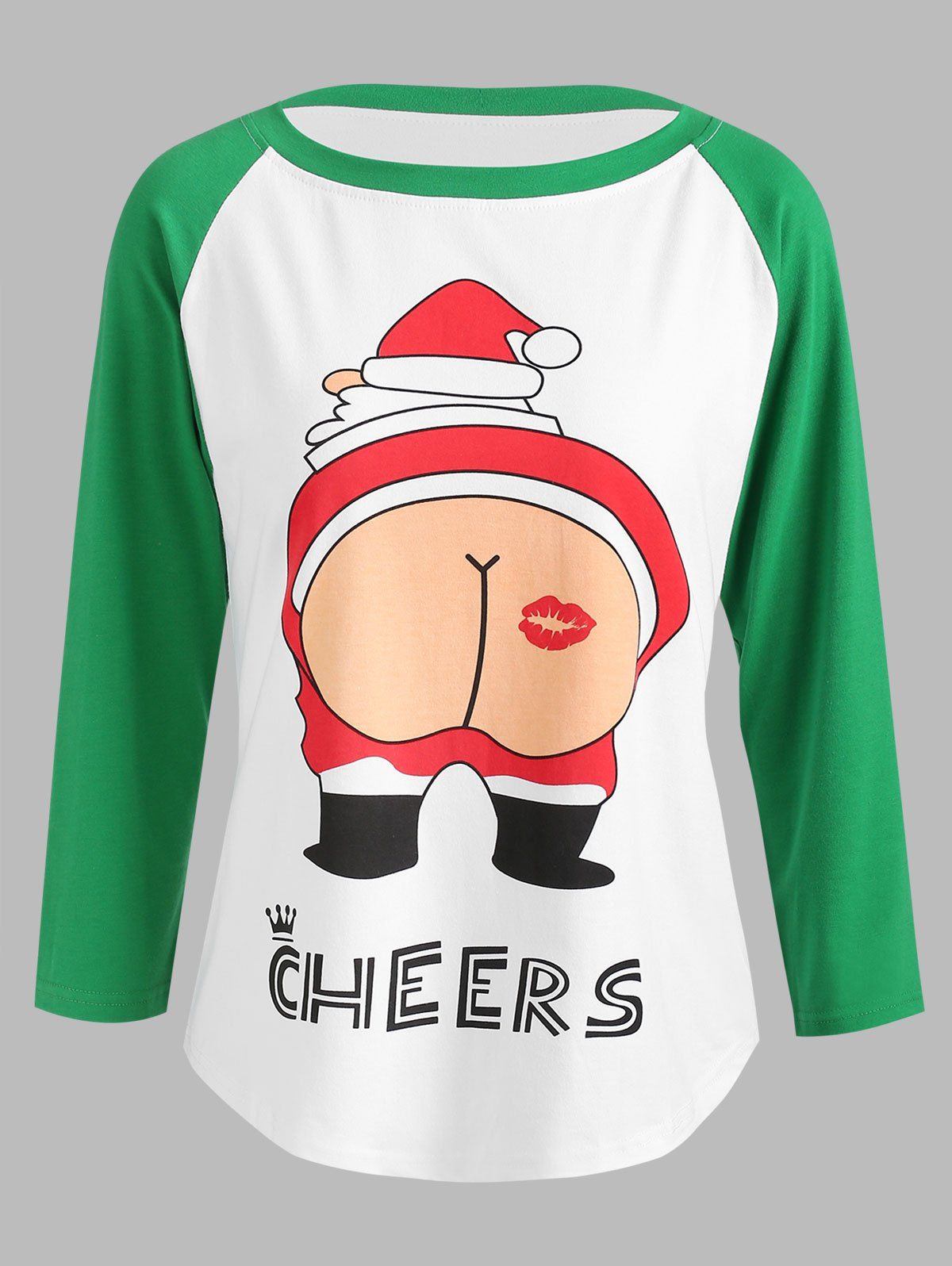 

Christmas Funny Print Baseball Tee, White