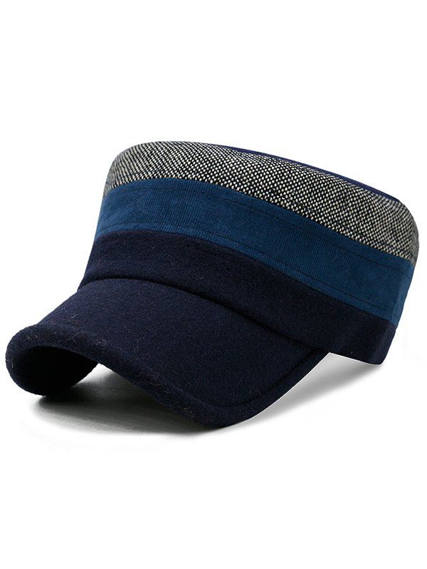

Vintage Color Block Military Hat, Lapis blue