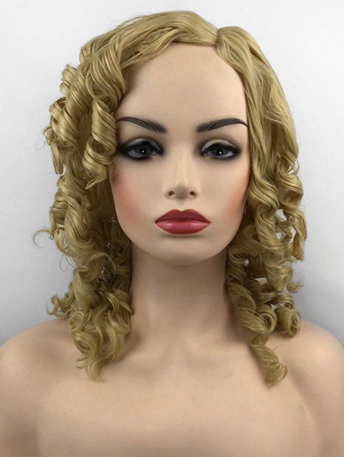 

Long Side Parting Loose Vintage Curly Synthetic Wig, Blonde