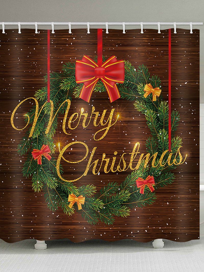 

Christmas Sparkling Letter Bathroom Shower Curtain, Multi