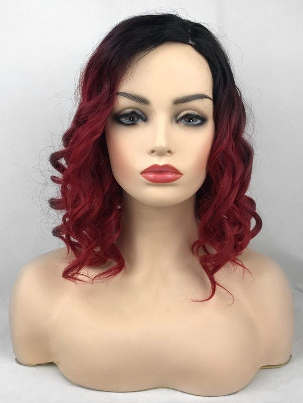 

Short Side Parting Ombre Wavy Party Synthetic Wig, Multi