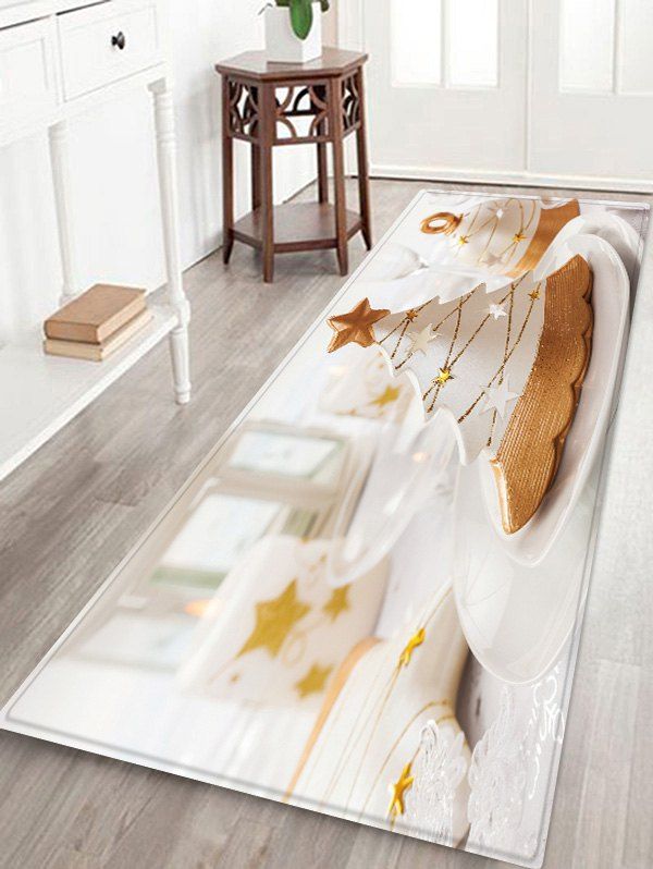 Christmas Tree Cake Pattern Anti-skid Water Absorption Area Rug, Multi